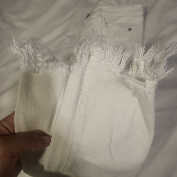 White Jeans Distressed‎ White Denim Size 27 Hidden Brand - Picture 3 of 5